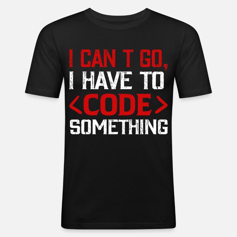 Programmer , Nerd , Computer Code - Men's Slim Fit T-Shirt - black