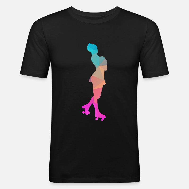 Abstrakter Eis- und Rollschuh-Design - Männer Slim Fit T-Shirt - Schwarz