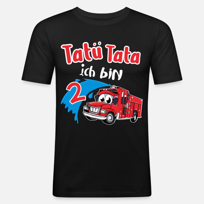 Tatü Tata Ich Bin 2 - Männer Slim Fit T-Shirt - Schwarz