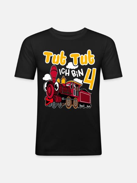 Tut Tut Ich Bin 4 - Männer Slim Fit T-Shirt - Schwarz