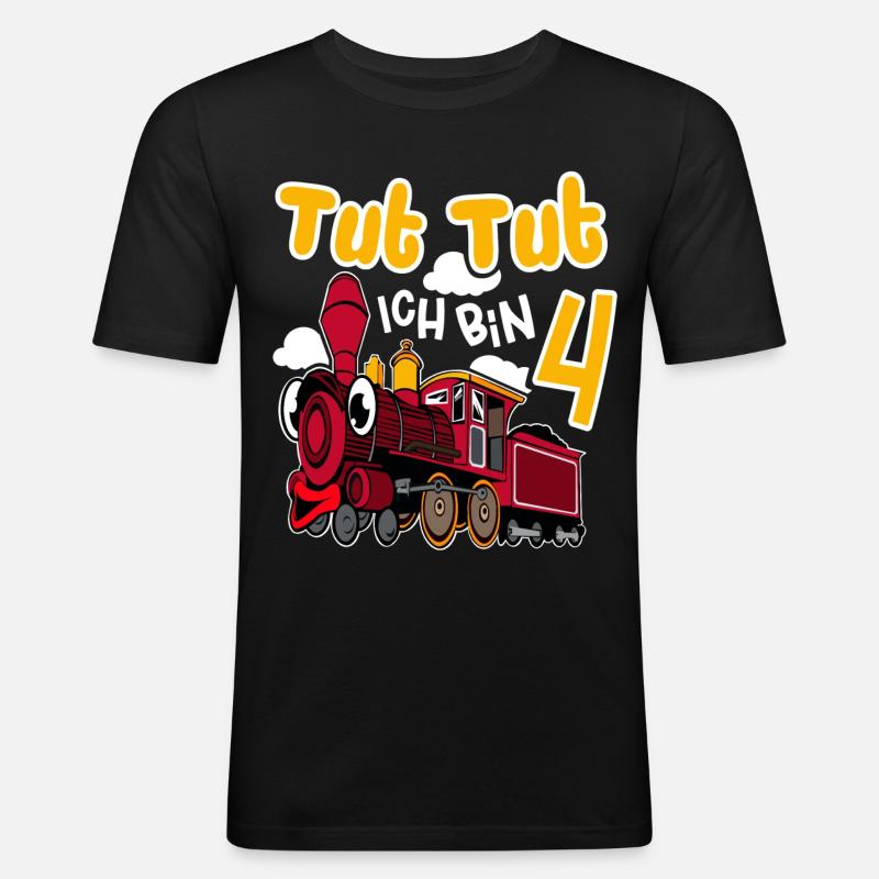 Tut Tut Ich Bin 4 - Männer Slim Fit T-Shirt - Schwarz