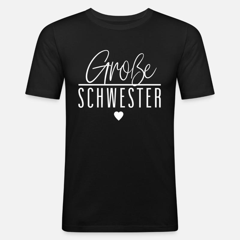 Große Schwester - Männer Slim Fit T-Shirt - Schwarz