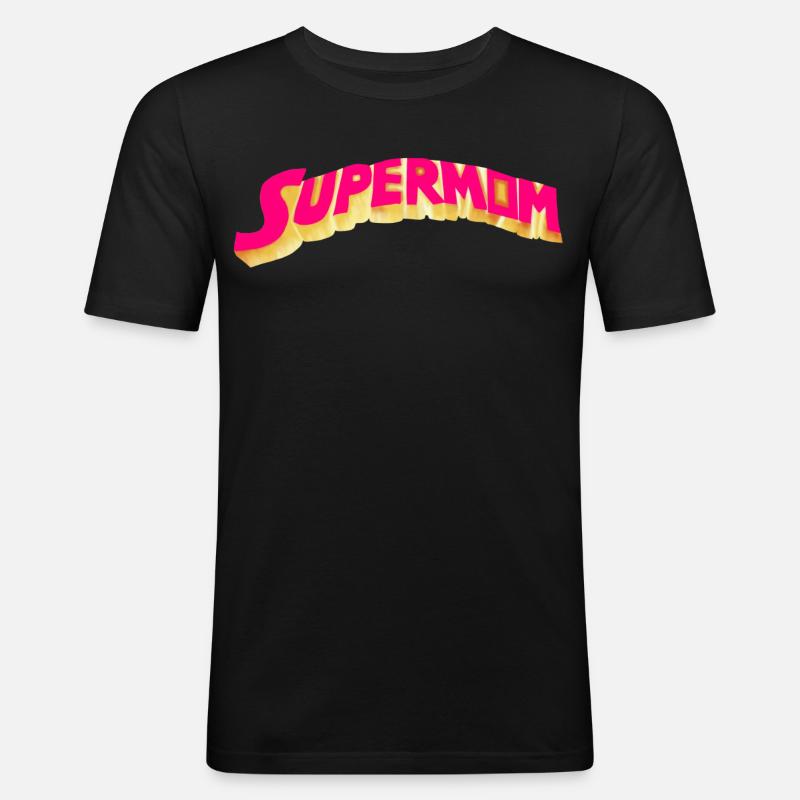 Supermutter - Heldin - Männer Slim Fit T-Shirt - Schwarz