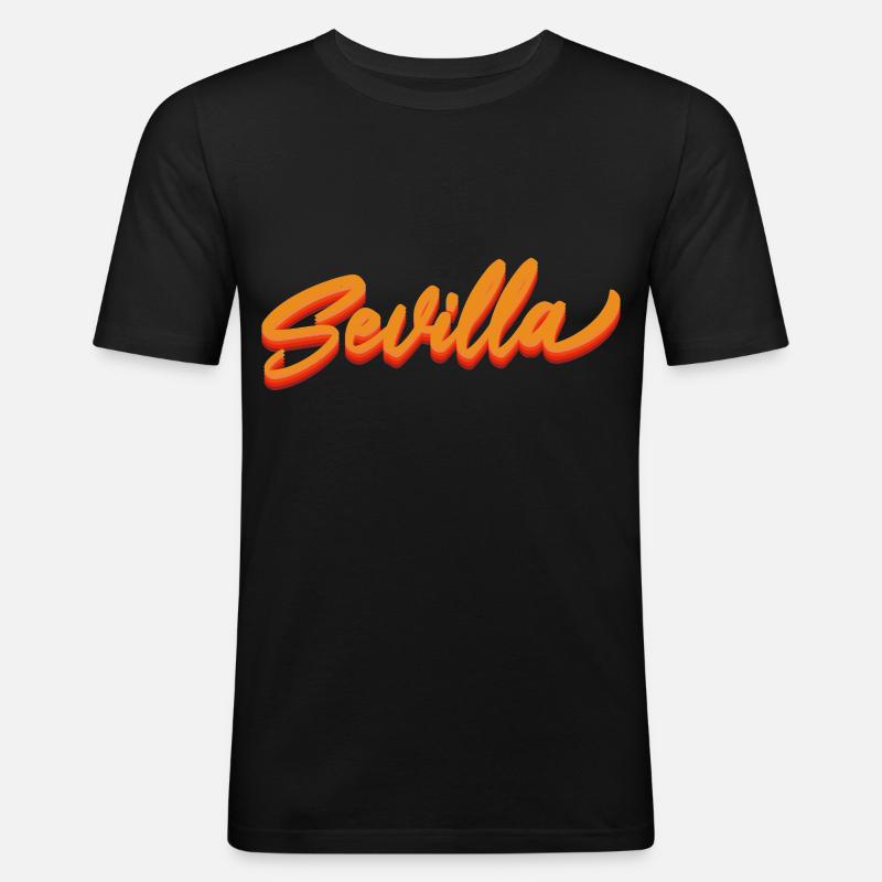 Sevilla Gradient Script Logo - Men's Slim Fit T-Shirt - black