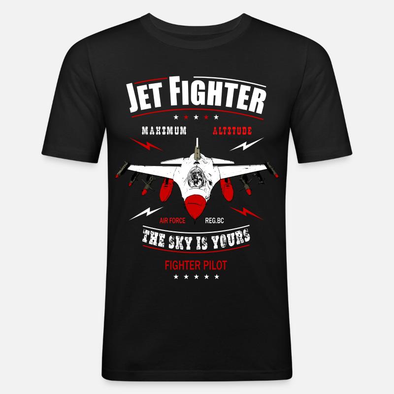 Jet Pilot - Männer Slim Fit T-Shirt - Schwarz