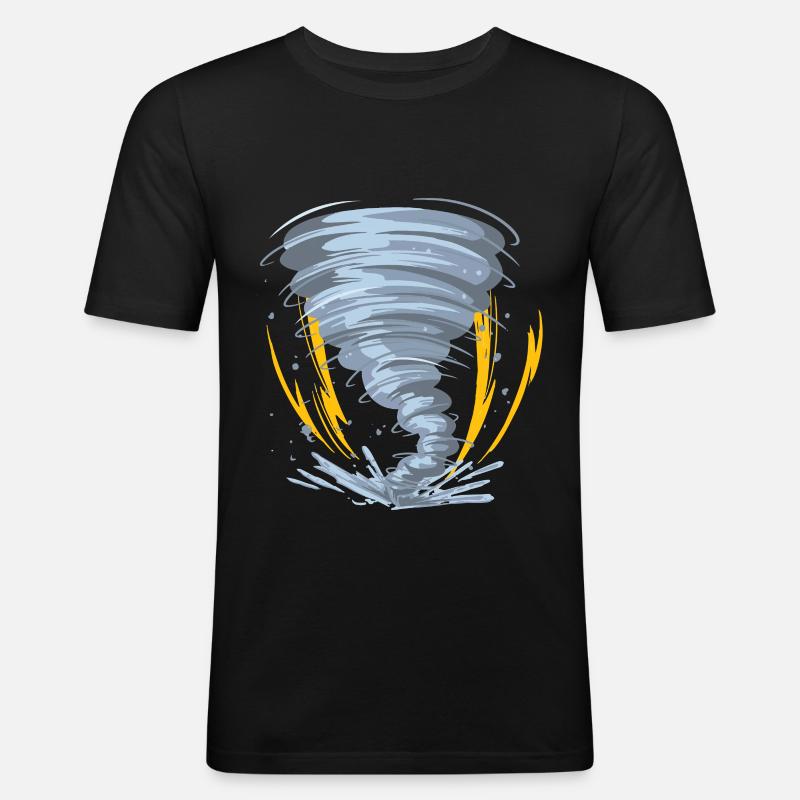 Tornado Hurricane Windsturm Geschenkidee - Männer Slim Fit T-Shirt - Schwarz