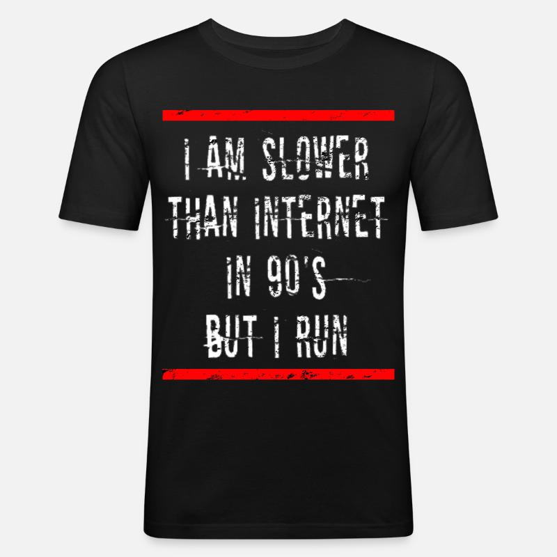 Slow Runner Running Run Gift - Men's Slim Fit T-Shirt - black