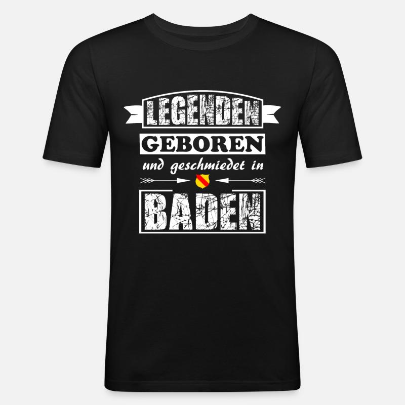Badner Legenden - Männer Slim Fit T-Shirt - Schwarz