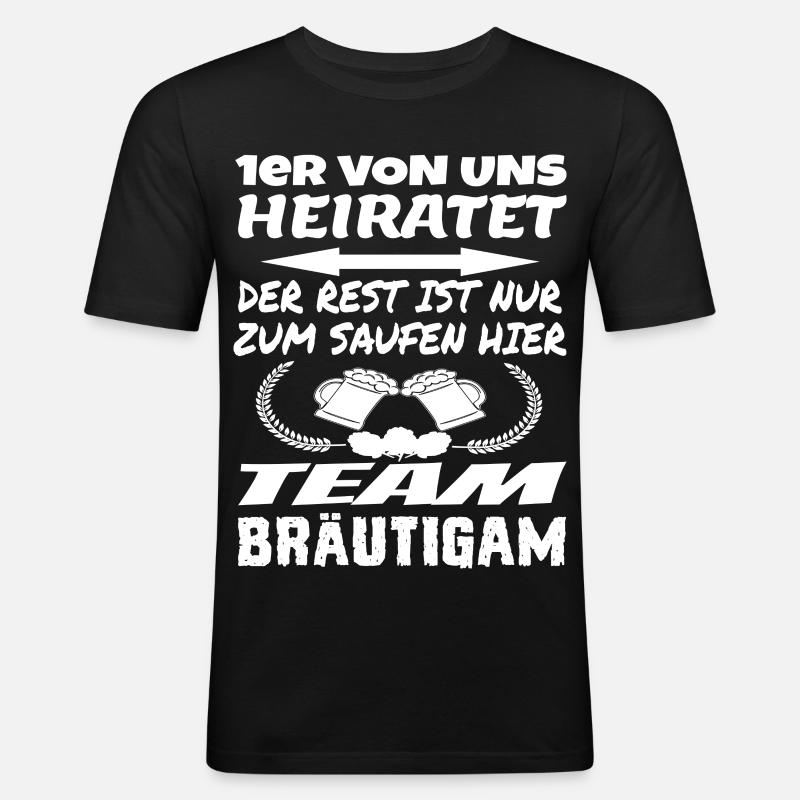 Team Bräutigam - Männer Slim Fit T-Shirt - Schwarz