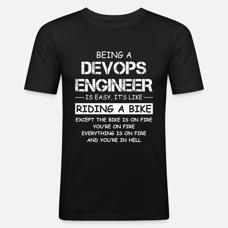 Devis d’ingénieur DevOps Fire Motorcycle - T-shirt près du corps Homme - noir