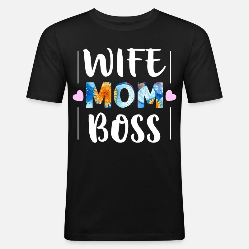 Mama - Männer Slim Fit T-Shirt - Schwarz