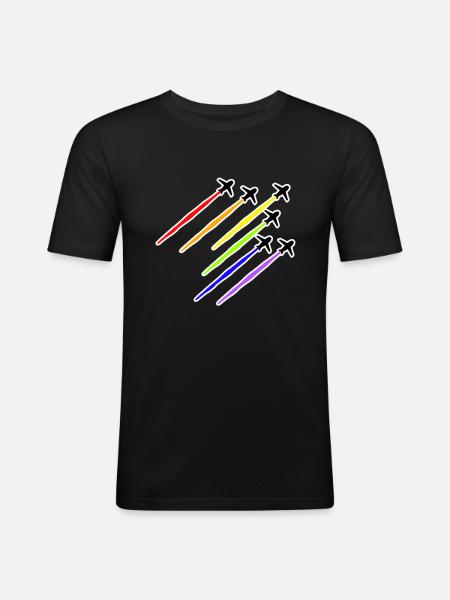LGBT avion - T-shirt près du corps Homme - noir