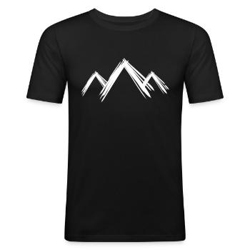 Berg Berge - Männer Slim Fit T-Shirt - Schwarz - Vorne - Nik (191cm)