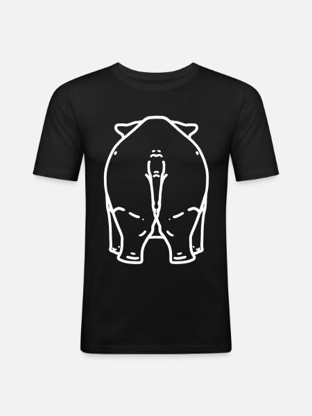 Rhino butt - Men's Slim Fit T-Shirt - black