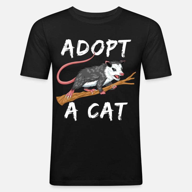 adoptiere eine Katze - Männer Slim Fit T-Shirt - Schwarz