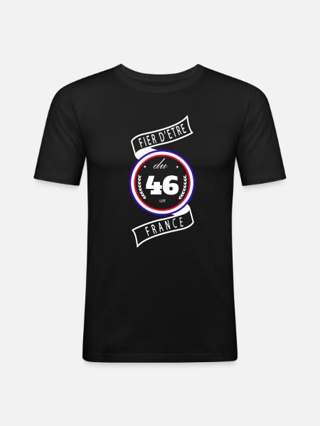 Fier d'être du 46 - T-shirt près du corps Homme - noir