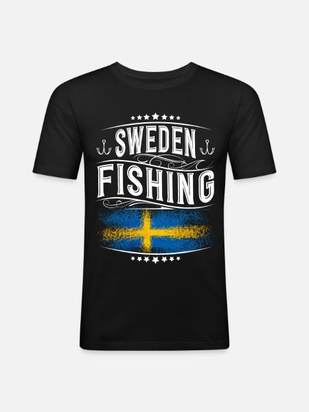 Suède Pêche Pêcheur Pêcheur - T-shirt près du corps Homme - noir