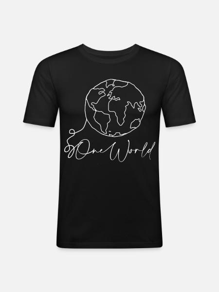 World - Men's Slim Fit T-Shirt - black