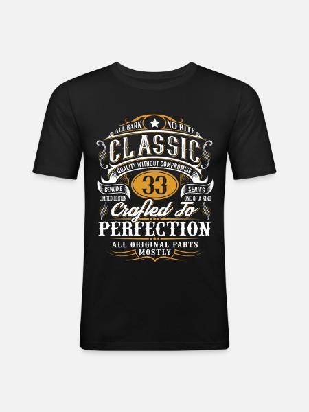 33rd birthday - Men's Slim Fit T-Shirt - black