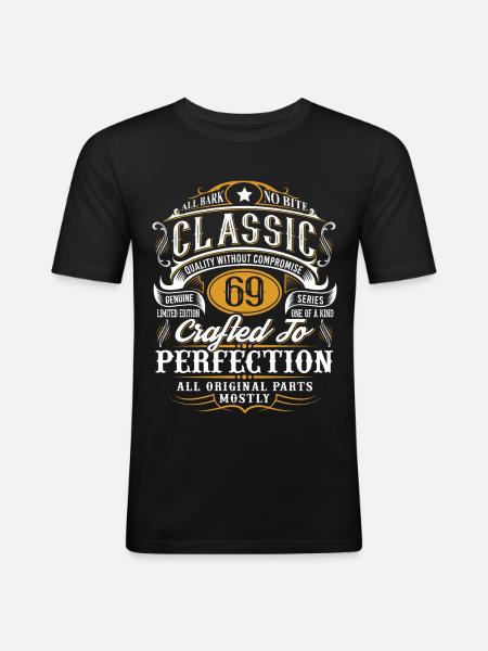 69e anniversaire - T-shirt près du corps Homme - noir