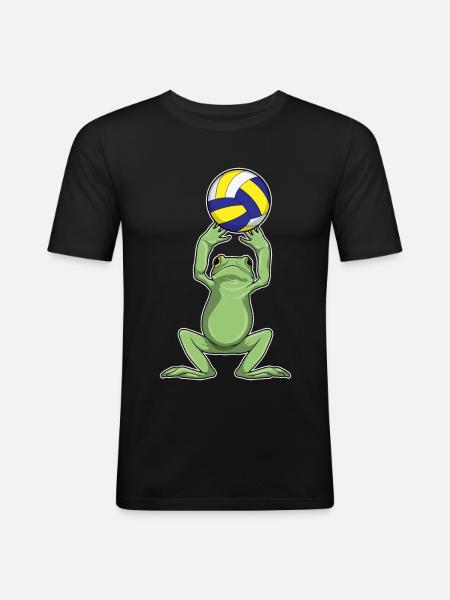 Frog Volleyball Player Volleyball - Men's Slim Fit T-Shirt - black