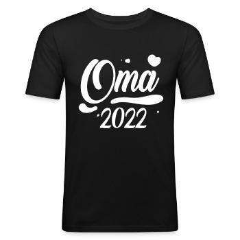 Oma 2022 - Männer Slim Fit T-Shirt - Schwarz - Vorne - Nik (191cm)