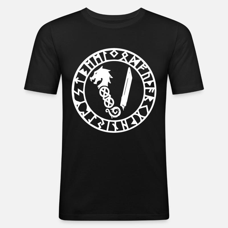 Symbol Der Wikinger - Männer Slim Fit T-Shirt - Schwarz
