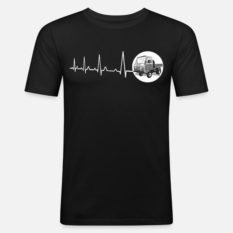 Herzschlag - Multicar M25 - Männer Slim Fit T-Shirt - Schwarz