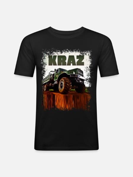 KRAZ LKW - Männer Slim Fit T-Shirt - Schwarz