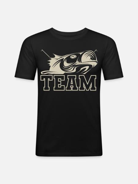 Équipe de pêche Pêche Pêcheur - T-shirt près du corps Homme - noir