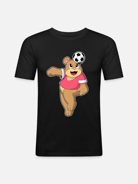 Bear Soccer Player Soccer - Men's Slim Fit T-Shirt - black