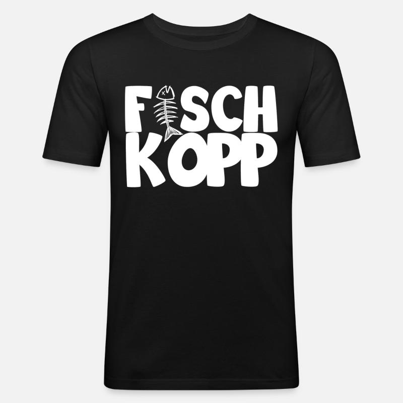 Fischkopp - Männer Slim Fit T-Shirt - Schwarz