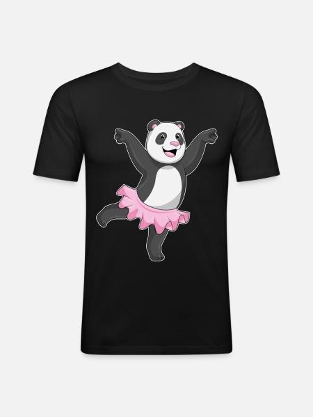 Danse ballerine panda - T-shirt près du corps Homme - noir