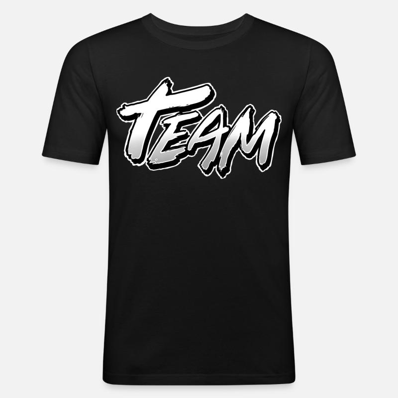 Team - Männer Slim Fit T-Shirt - Schwarz