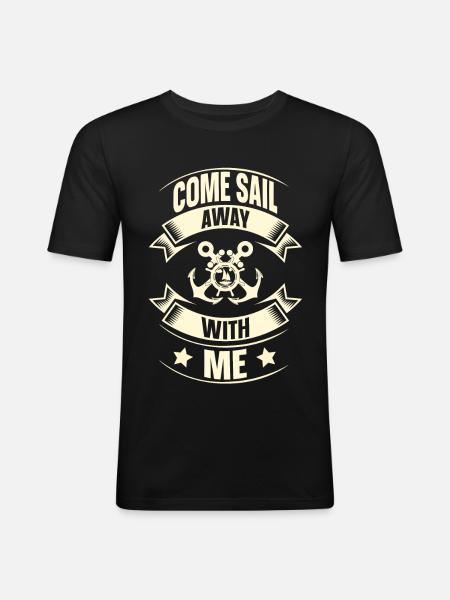 Sailing Sailor Sailboat - Men's Slim Fit T-Shirt - black