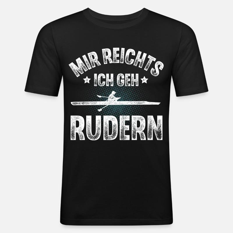 Rudern Ruderer Ruderboot - Männer Slim Fit T-Shirt - Schwarz