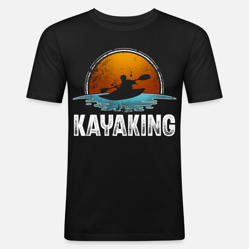 Kajak Kajakfahrer Kajaker - Männer Slim Fit T-Shirt - Schwarz