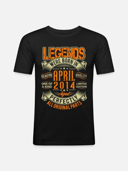 2014 April Birthday Legend - Men's Slim Fit T-Shirt - black