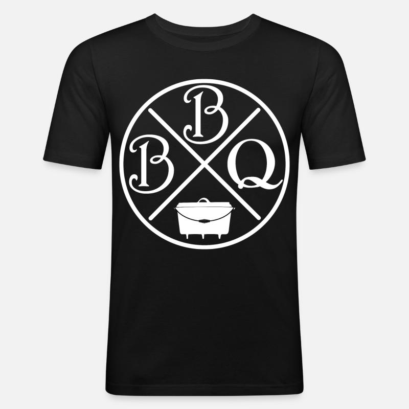 BBQ - Dutch Oven - Männer Slim Fit T-Shirt - Schwarz