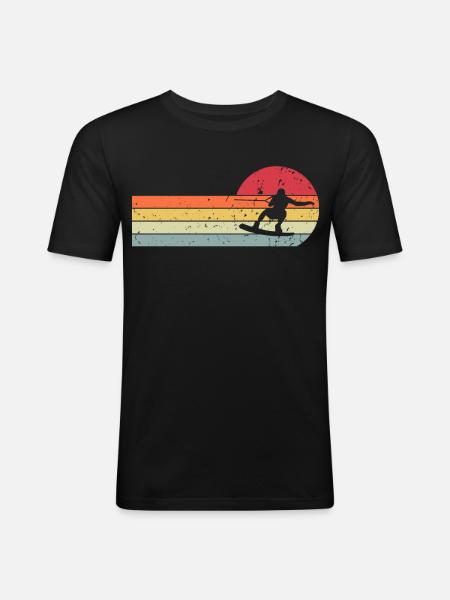 Wakeskate Wakeskating Wakeskater Wakeboard - Men's Slim Fit T-Shirt - black