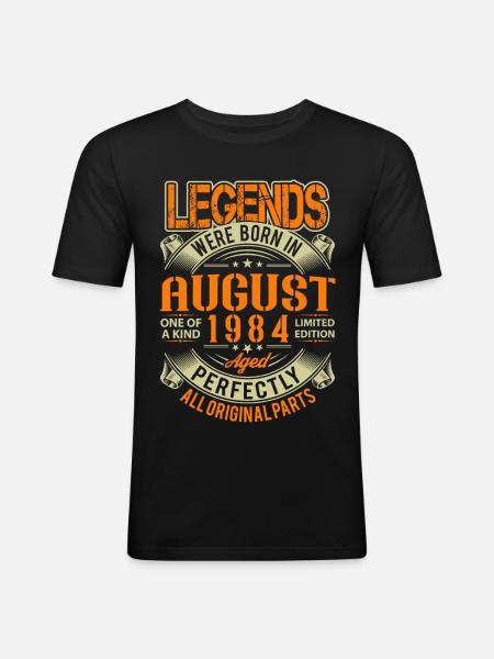 1984 August Birthday Legend - Men's Slim Fit T-Shirt - black