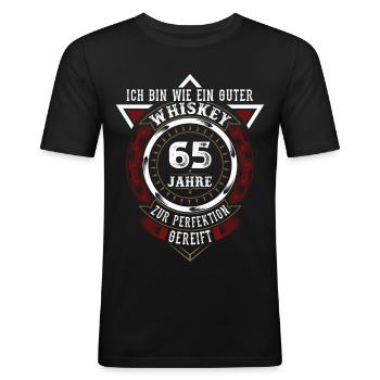 65. Geburtstag Whiskey Whisky - Männer Slim Fit T-Shirt - Schwarz - Vorne - Nik (191cm)