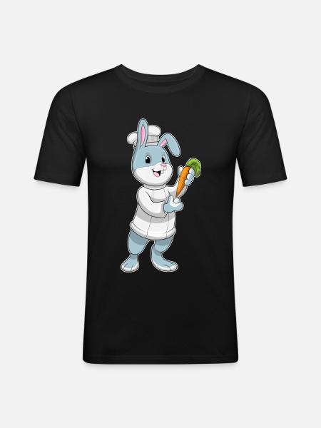 Bunny Cook Carrot Cooking - Men's Slim Fit T-Shirt - black