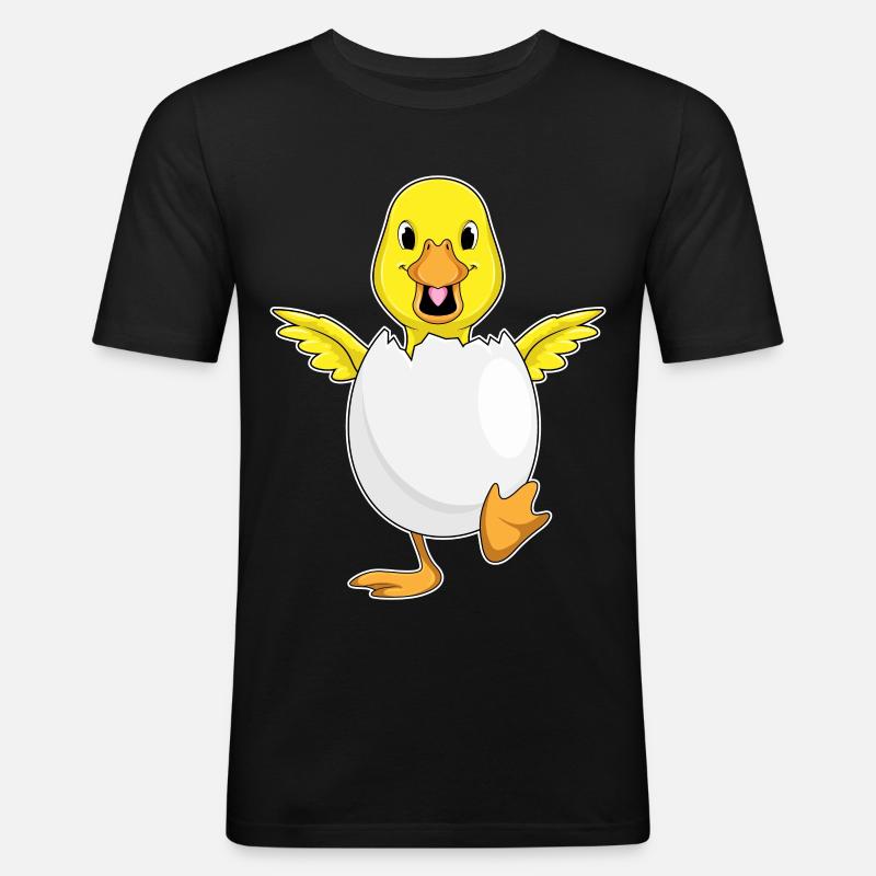 Duck Eggshell - Men's Slim Fit T-Shirt - black