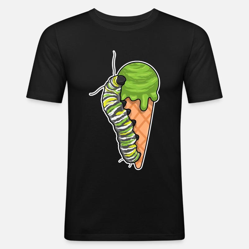 Glace de chenille - T-shirt près du corps Homme - noir