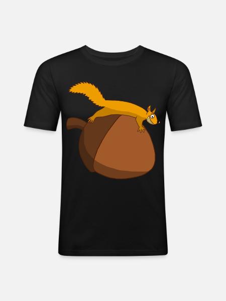The squirrel against the glans - Men's Slim Fit T-Shirt - black