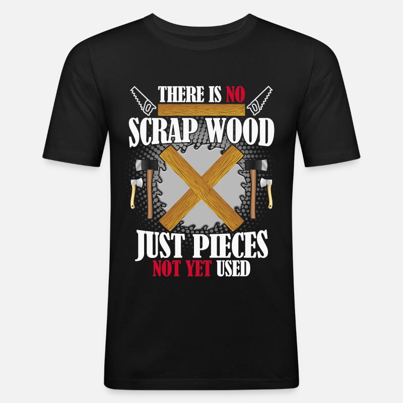Lustiger Zimmermann Handwerker Spruch - Männer Slim Fit T-Shirt - Schwarz