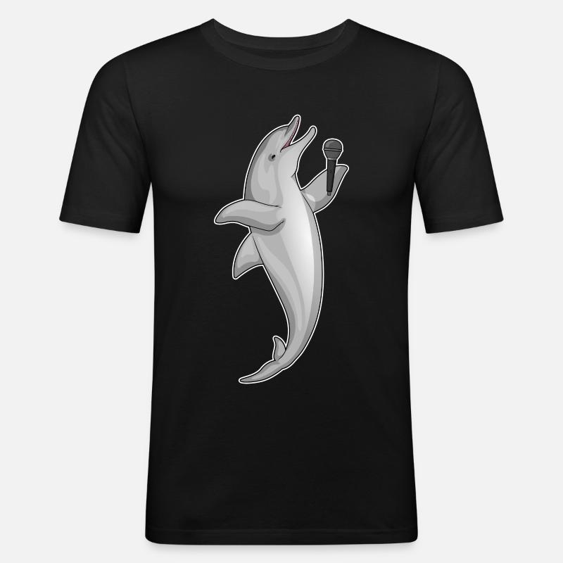 Delfin Singer Microphone - T-shirt près du corps Homme - noir