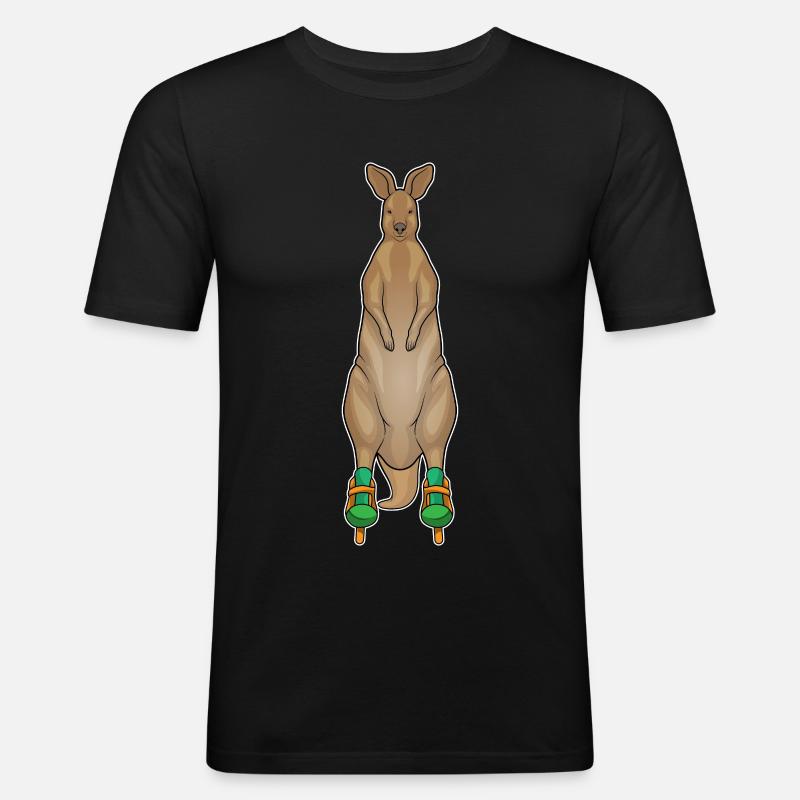 Känguru Inline skating Inline skates - Männer Slim Fit T-Shirt - Schwarz