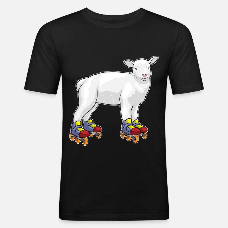 Lamm Inline skating Inline skates - Männer Slim Fit T-Shirt - Schwarz